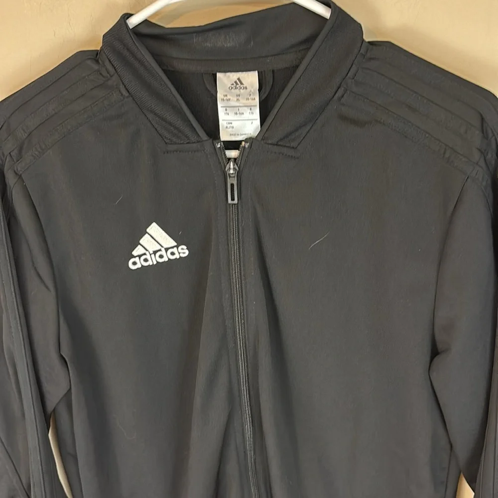 Adidas Black Full Zip Athletic Track Jacket XL Youth